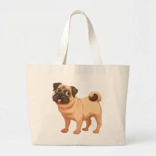 Pug Mum Puppy Dog Dad Puppies Dogs Rescue Shelter Large Tote Bag