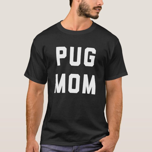 Pug Mum Retro Design T-Shirt (Front)