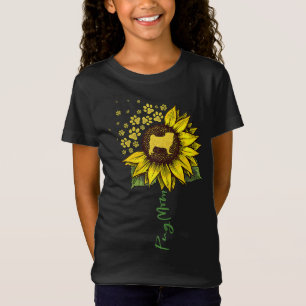 Pug Mum Sunflower Pug Lover Gifts Dog Mum Mama T-Shirt