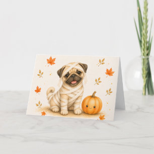 Pug Mummy Halloween Card