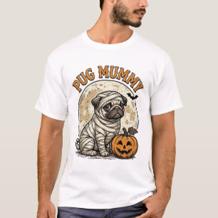 Pug Mummy Halloween Vintage Dog Shirt Design_1