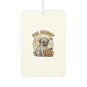 Pug Mummy Halloween Vintage Dog Shirt Design_1 Car Air Freshener