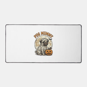 Pug Mummy Halloween Vintage Dog Shirt Design_1 Desk Mat