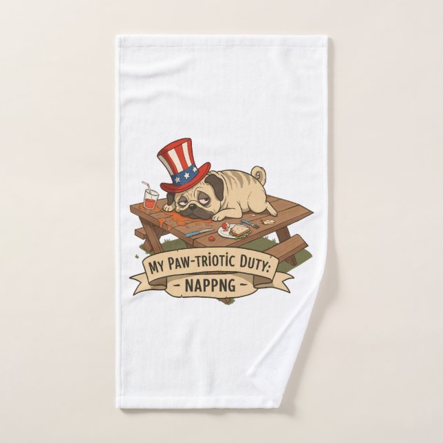Pug Napping  Hand Towel (Hand Towel)