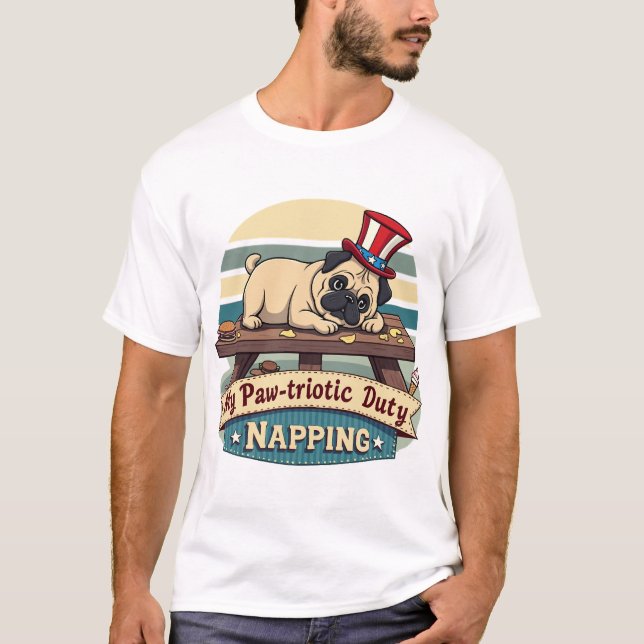 Pug Napping T-Shirt (Front)