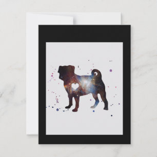 Pug Nebula Pug Dog Lover Nebula Lover Gift Thank You Card
