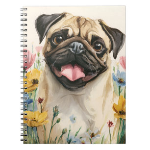 Pug Notebook – Watercolor