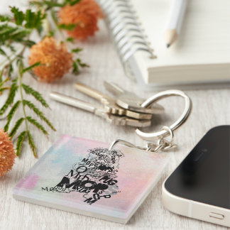 Pug of Type Key Ring