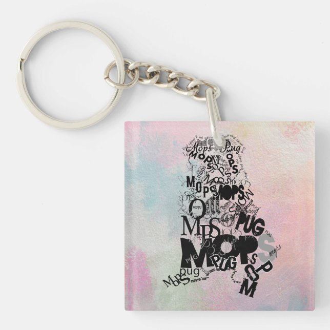 Pug of Type  Key Ring (Front)