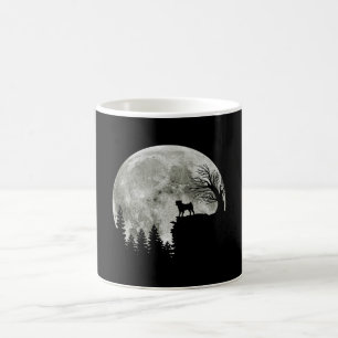 pug on mountain big moon halloween themed coffee mug