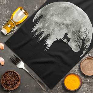 Pug On Mountain Halloween Graphic Tees Gifts Tea Towel