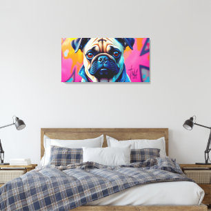 PUG ON THE ROAD TO NOWHERE 6 CANVAS PRINT