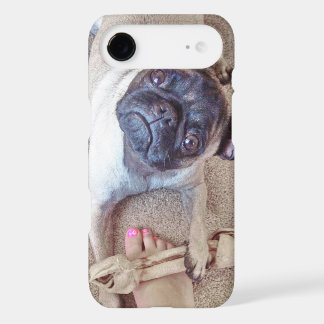 Pug on the sand phone case