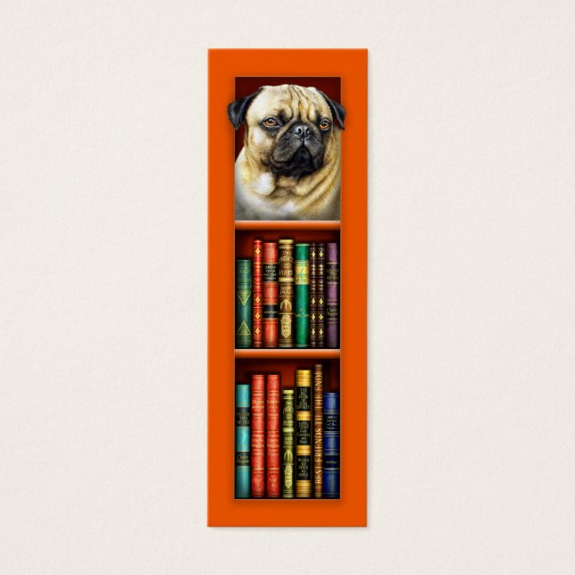 Pug Orange Bookmark (Front)