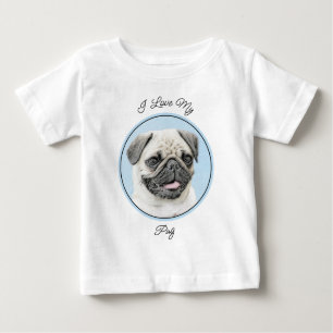Pug Painting - Cute Original Dog Art Baby T-Shirt
