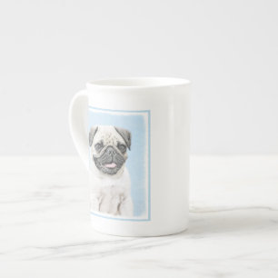 Pug Painting - Cute Original Dog Art Bone China Mug