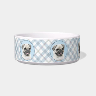 Pug Painting - Cute Original Dog Art Bowl
