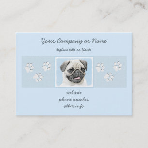 Pug Painting - Cute Original Dog Art Business Card