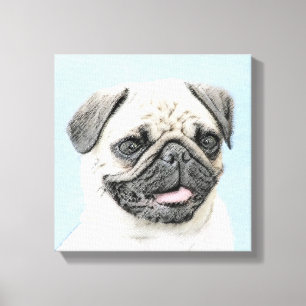Pug Painting - Cute Original Dog Art Canvas Print