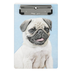 Pug Painting - Cute Original Dog Art Mini Clipboard