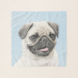 Pug Painting - Cute Original Dog Art Scarf<br><div class="desc">Pug dog portrait,  original painting.   We specialise in cute and funny original art. Buy this for yourself or as a great gift for your Pug loving friends. Be creative - click on CUSTOMIZE to add/remove/change text,  resize the picture,  change colours or anything else the customisation tool will allow!</div>