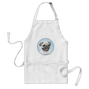 Pug Painting - Cute Original Dog Art Standard Apron