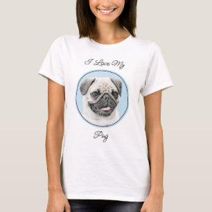 Pug Painting - Cute Original Dog Art T-Shirt
