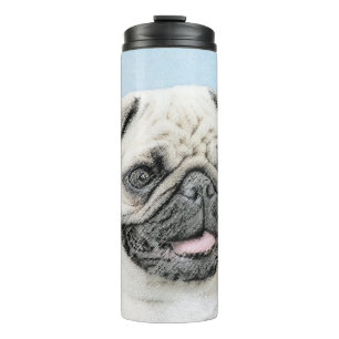 Pug Painting - Cute Original Dog Art Thermal Tumbler