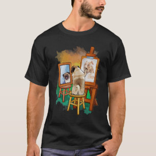Pug Painting Pitbull Artist Art Animal Lover Graph T-Shirt