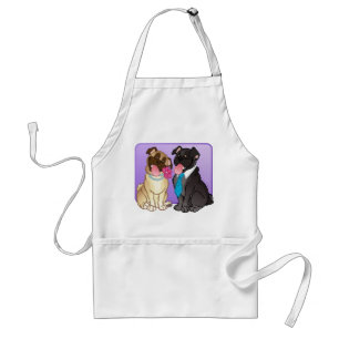 Pug Pair Apron (Fawn/Black)