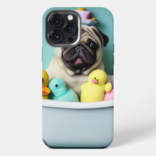 Pug Paradise: A Bathing Beauty in the Tub iPhone 13 Pro Max Case