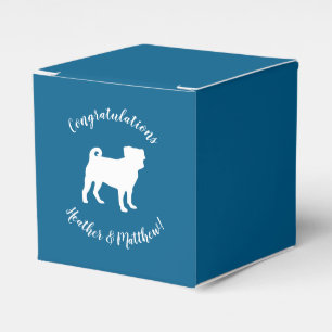 Pug Party Blue Theme Celebration Favour Box