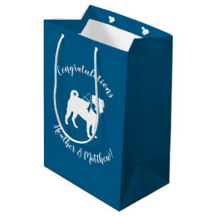 Pug Party Blue Theme Celebration Medium Gift Bag