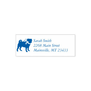 Pug Party Blue Theme Celebration Self-inking Stamp