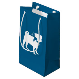Pug Party Blue Theme Celebration Small Gift Bag