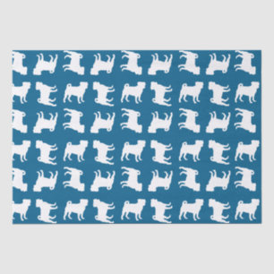 Pug Party Blue Theme Celebration Tissue Paper