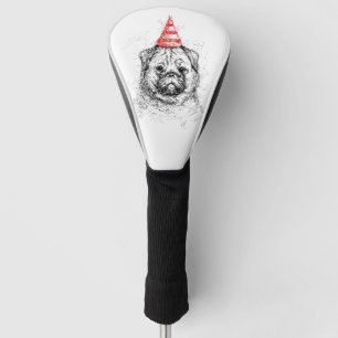 Pug Party Scribble Golf Head Cover