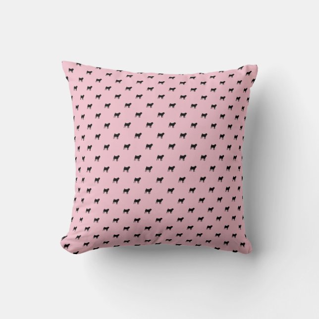 Pug pattern reversible pillow #1 (Front)