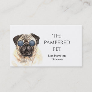Pug Pet Groomer/Vet/Sitters Business Card