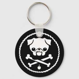 Pug Pirate Key Ring