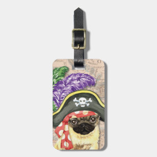 Pug Pirate Luggage Tag