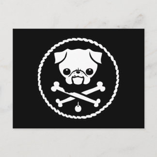 Pug Pirate Postcard