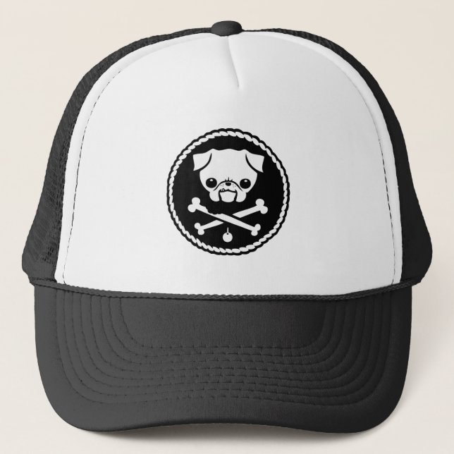 Pug Pirate Trucker Hat (Front)