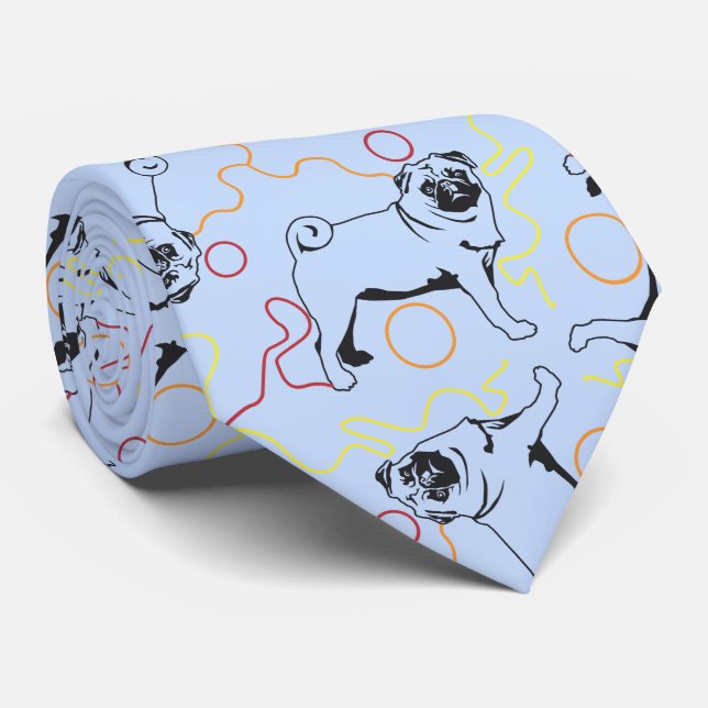 Pug Playfull Tie (Rolled)