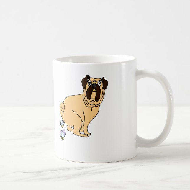 Pug Pooping Cupcakes Mug (Right)