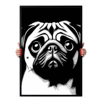 Pug Pop Art White & Black Fun Chic Aesthetic