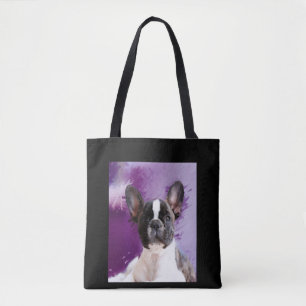 Pug Portrait Art Cute Pug Tote Bag