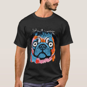 Pug Portrait Colour Splash T-Shirt