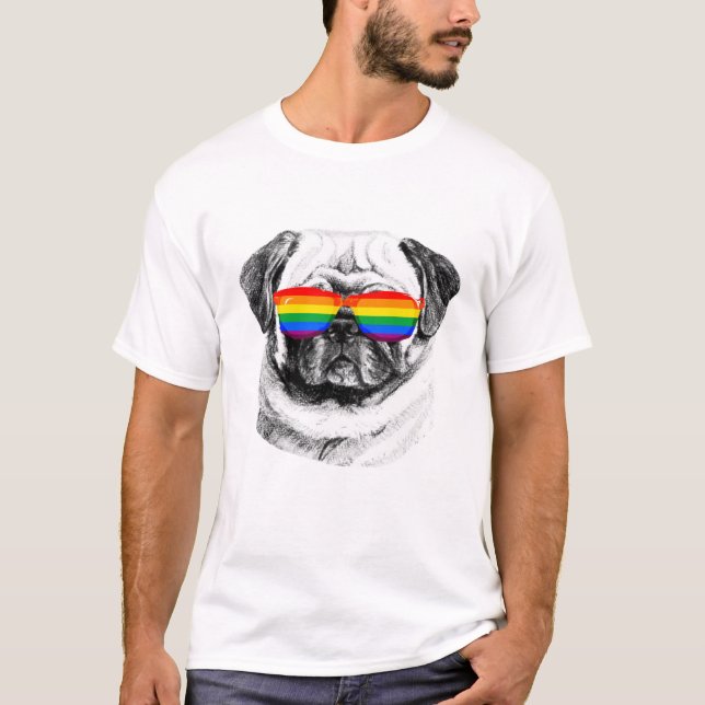 Pug Pride Sunglasses T-Shirt (Front)