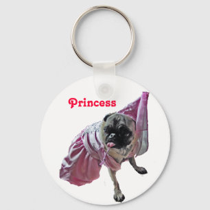 Pug Princess Key Ring